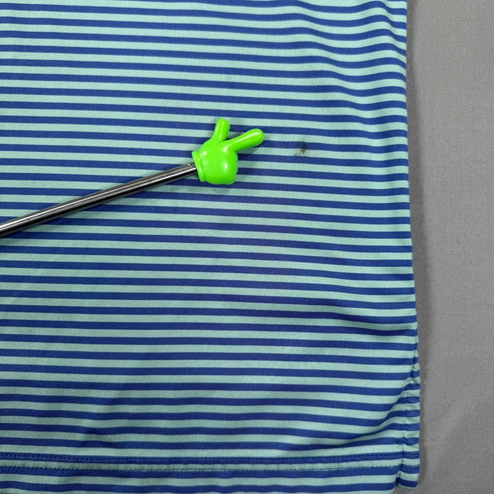 RLX Ralph Lauren Polo Shirt Mens XL Blue Striped Performance Short Sleeve Good - Picture 5 of 11